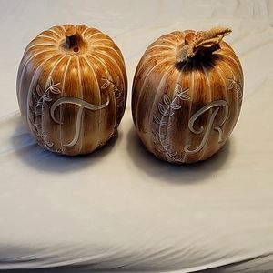 Letters T and R pumpkins